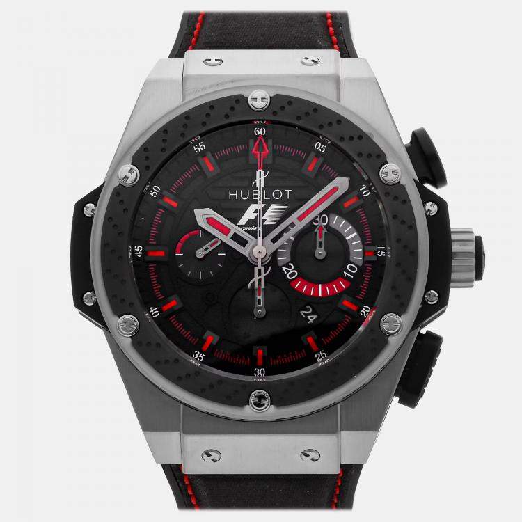 Pre Owned Hublot King Power 703.ZM.1123.NR.FMO10 Automatic Zirconium Black Dial Men's Wristwatch 48mm