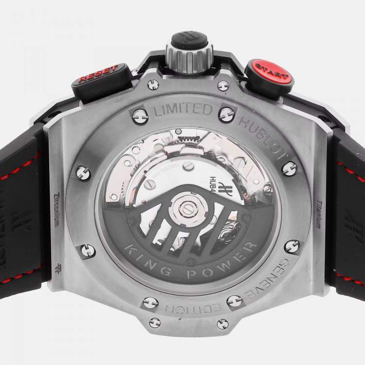 Pre Owned Hublot King Power 703.ZM.1123.NR.FMO10 Automatic Zirconium Black Dial Men's Wristwatch 48mm