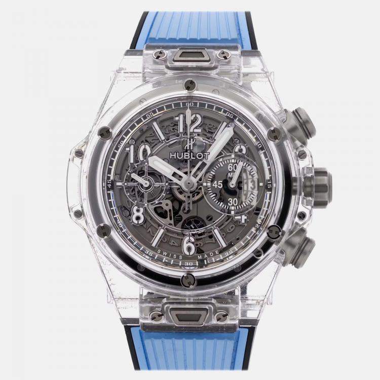 Pre Owned Hublot Big Bang Big Bang Unico Limited Edition 411.JX.4802.RT Automatic Sapphire Skeleton Dial Men's Wristwatch 45mm