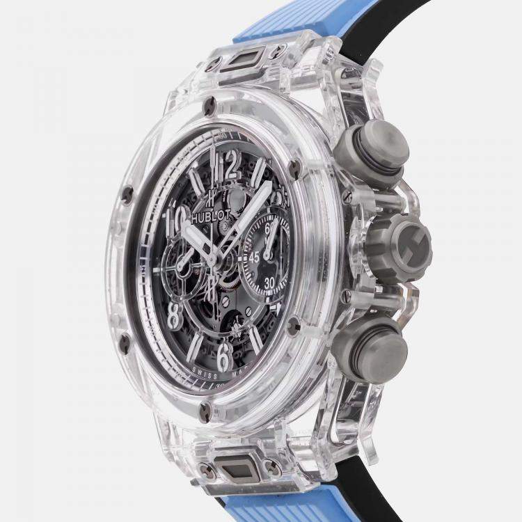 Pre Owned Hublot Big Bang Big Bang Unico Limited Edition 411.JX.4802.RT Automatic Sapphire Skeleton Dial Men's Wristwatch 45mm