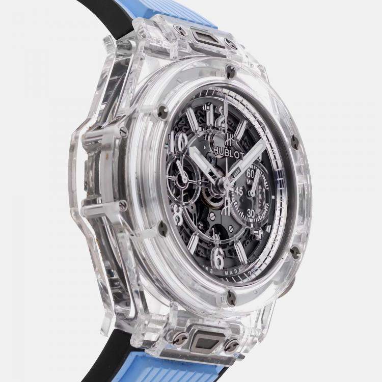 Pre Owned Hublot Big Bang Big Bang Unico Limited Edition 411.JX.4802.RT Automatic Sapphire Skeleton Dial Men's Wristwatch 45mm