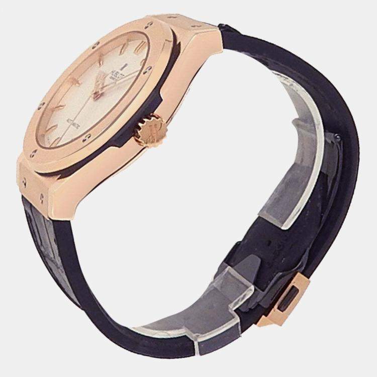Pre Owned Hublot Classic Fusion 511.PX.2610.LR Automatic Silver 18k Rose Gold Men's Wristwatch 45 mm