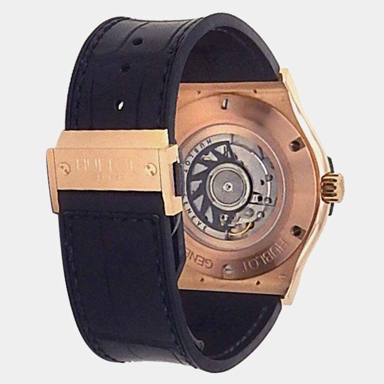 Pre Owned Hublot Classic Fusion 511.PX.2610.LR Automatic Silver 18k Rose Gold Men's Wristwatch 45 mm