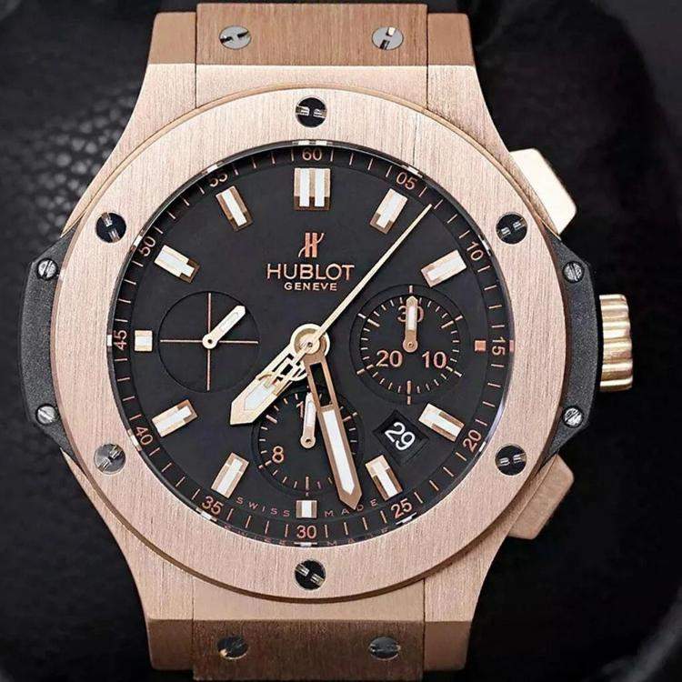 Pre Owned Hublot Big Bang 301.PX.1180.RX Automatic Black 18k Rose Gold Men's Wristwatch 44 mm