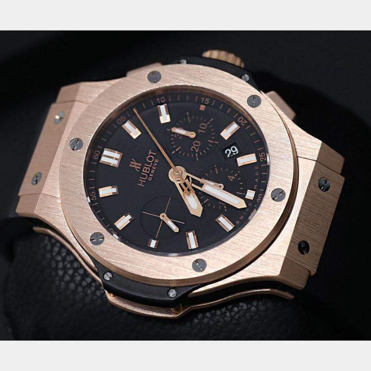 Pre Owned Hublot Big Bang 301.PX.1180.RX Automatic Black 18k Rose Gold Men's Wristwatch 44 mm