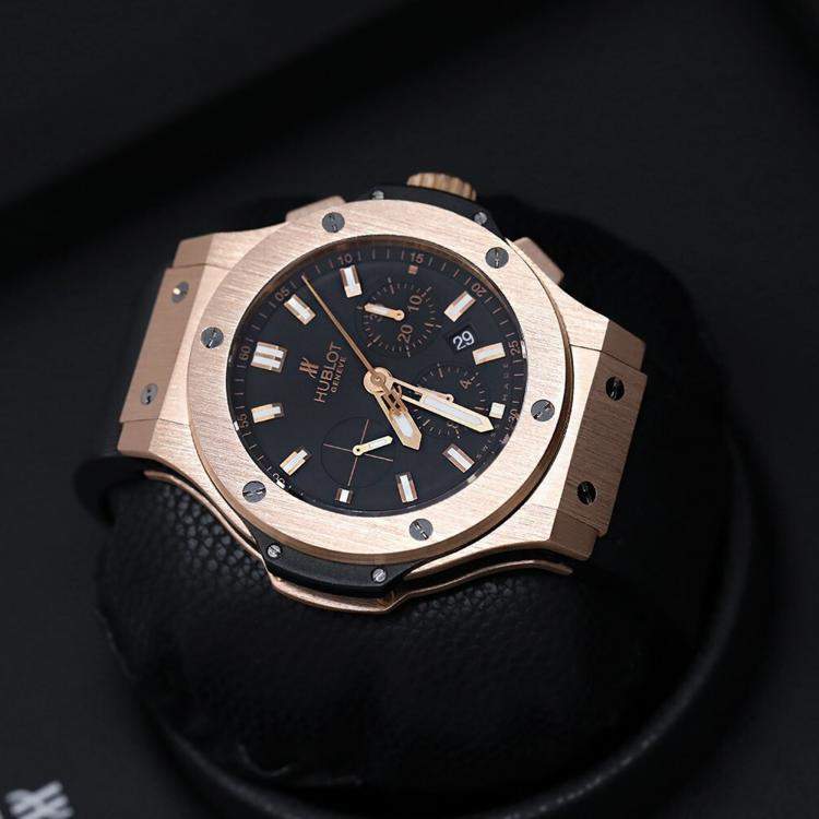 Pre Owned Hublot Big Bang 301.PX.1180.RX Automatic Black 18k Rose Gold Men's Wristwatch 44 mm