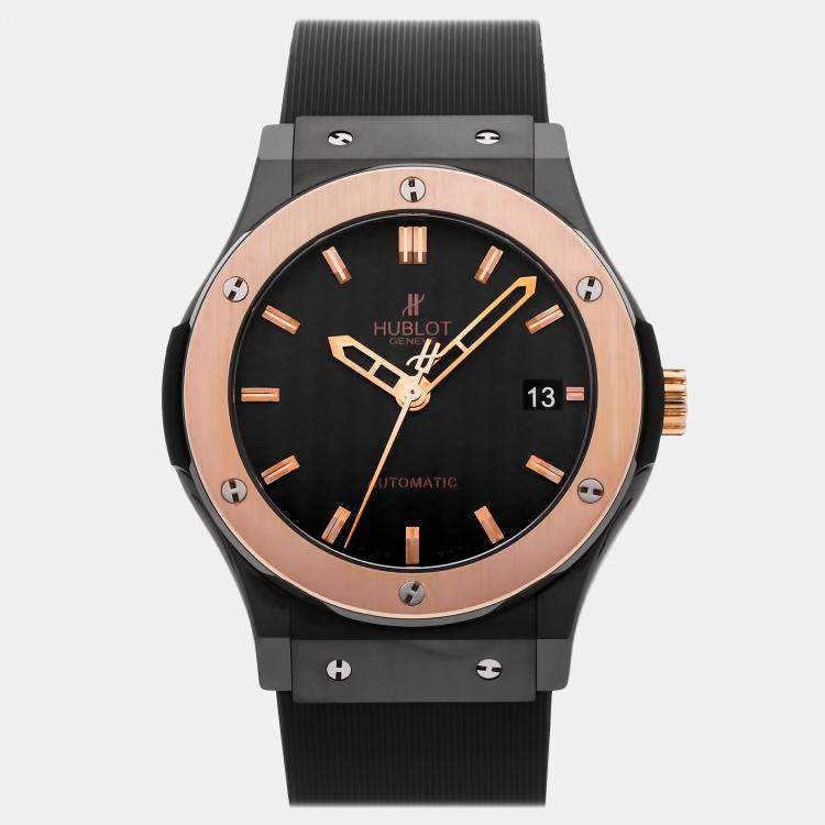 Pre Owned Hublot Classic Fusion 511.CO.1780.RX Automatic Black 18k Rose Gold Men’s Wristwatch 45mm