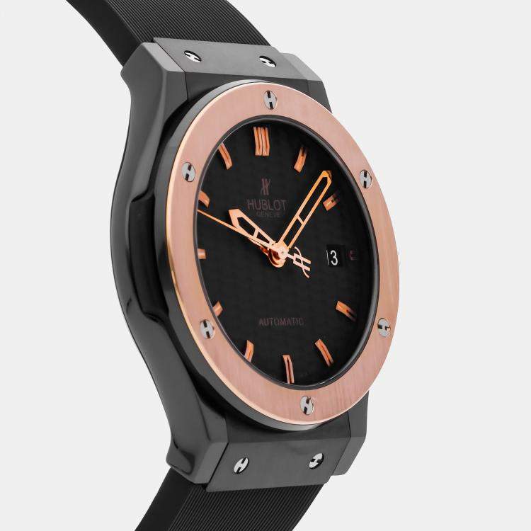 Pre Owned Hublot Classic Fusion 511.CO.1780.RX Automatic Black 18k Rose Gold Men’s Wristwatch 45mm