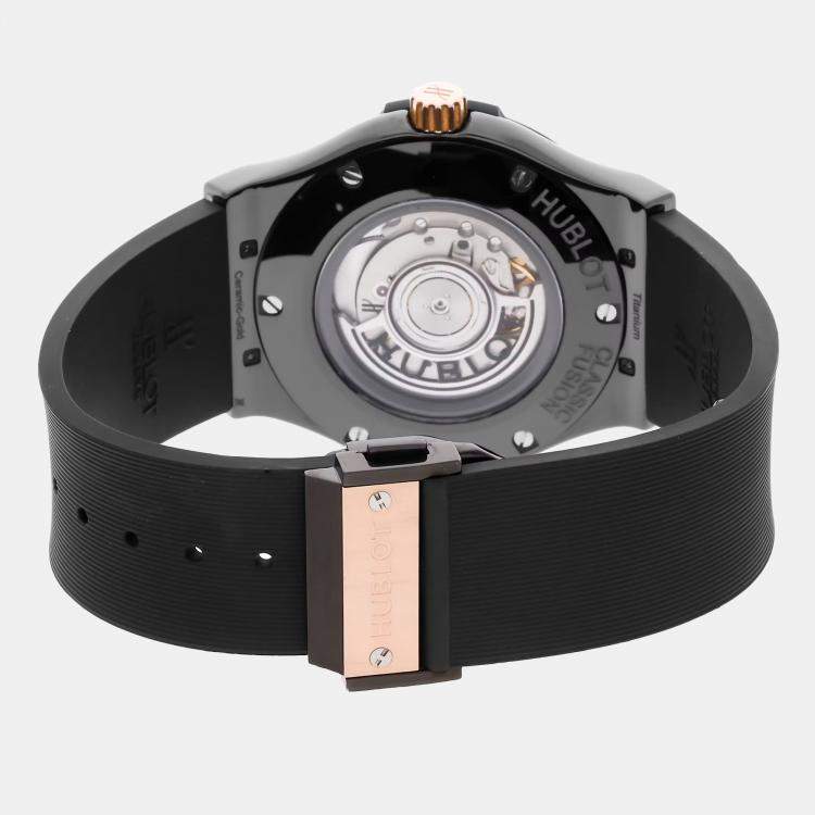 Pre Owned Hublot Classic Fusion 511.CO.1780.RX Automatic Black 18k Rose Gold Men’s Wristwatch 45mm