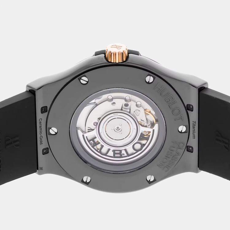 Pre Owned Hublot Classic Fusion 511.CO.1780.RX Automatic Black 18k Rose Gold Men’s Wristwatch 45mm