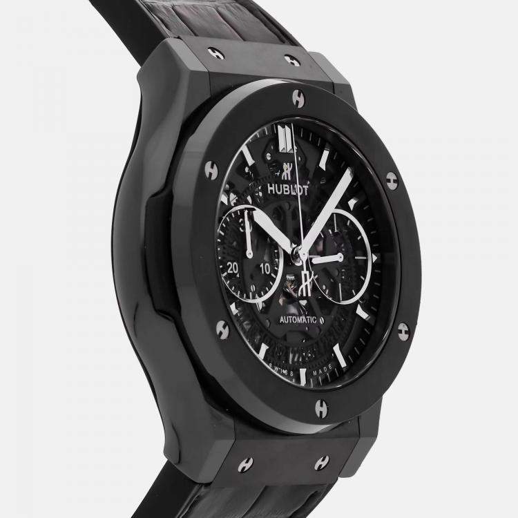 Pre Owned Hublot Classic Fusion 525.CM.0170.RX Automatic Black Ceramic Men’s Wristwatch 45 mm
