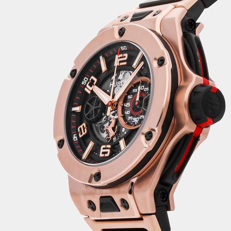 Pre Owned Hublot Big Bang 402.OX.0138.WR Automatic Black 18k Rose Gold Men’s Wristwatch 45 mm