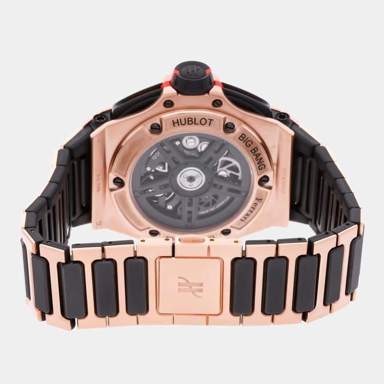 Pre Owned Hublot Big Bang 402.OX.0138.WR Automatic Black 18k Rose Gold Men’s Wristwatch 45 mm