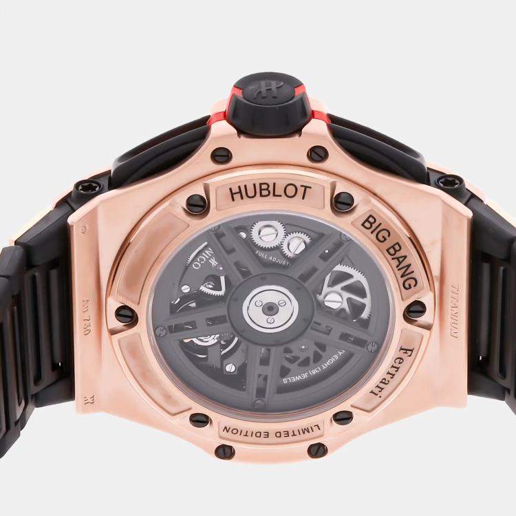 Pre Owned Hublot Big Bang 402.OX.0138.WR Automatic Black 18k Rose Gold Men’s Wristwatch 45 mm
