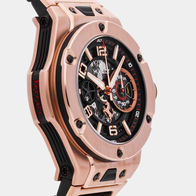 Pre Owned Hublot Big Bang 402.OX.0138.WR Automatic Black 18k Rose Gold Men’s Wristwatch 45 mm