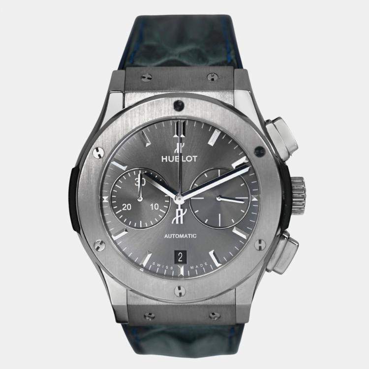 Pre Owned Hublot Classic Fusion 521.NX.7071.LR Automatic Grey Titanium Men's Wristwatch 45 mm