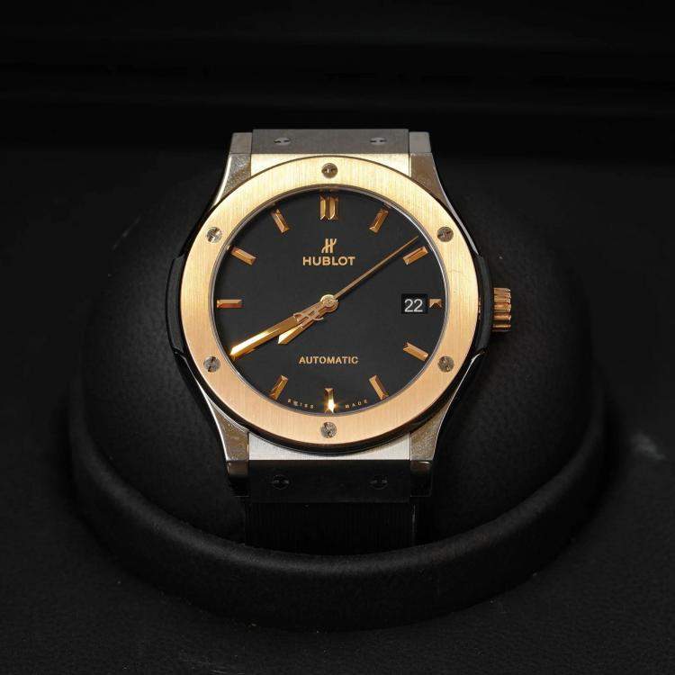 Pre Owned Hublot Classic Fusion 511.NO.1181.RX Automatic Black Titanium Men's Wristwatch 45 mm
