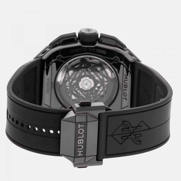 Pre Owned Pre-Owned Hublot Spirit of Big Bang Sang Bleu "All Black" Limited Edition 648.CX.0114.RX.MXM23 Men's Watch Automatic 42 mm