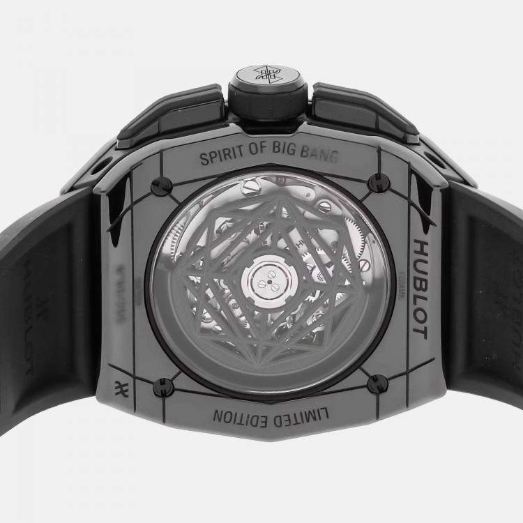Pre Owned Pre-Owned Hublot Spirit of Big Bang Sang Bleu "All Black" Limited Edition 648.CX.0114.RX.MXM23 Men's Watch Automatic 42 mm