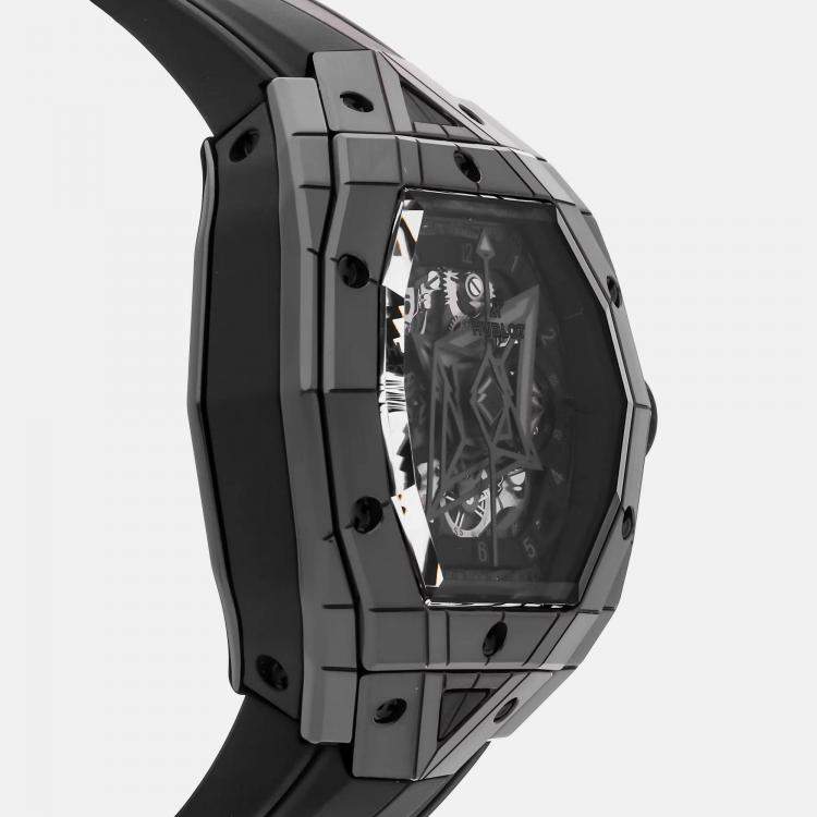 Pre Owned Pre-Owned Hublot Spirit of Big Bang Sang Bleu "All Black" Limited Edition 648.CX.0114.RX.MXM23 Men's Watch Automatic 42 mm