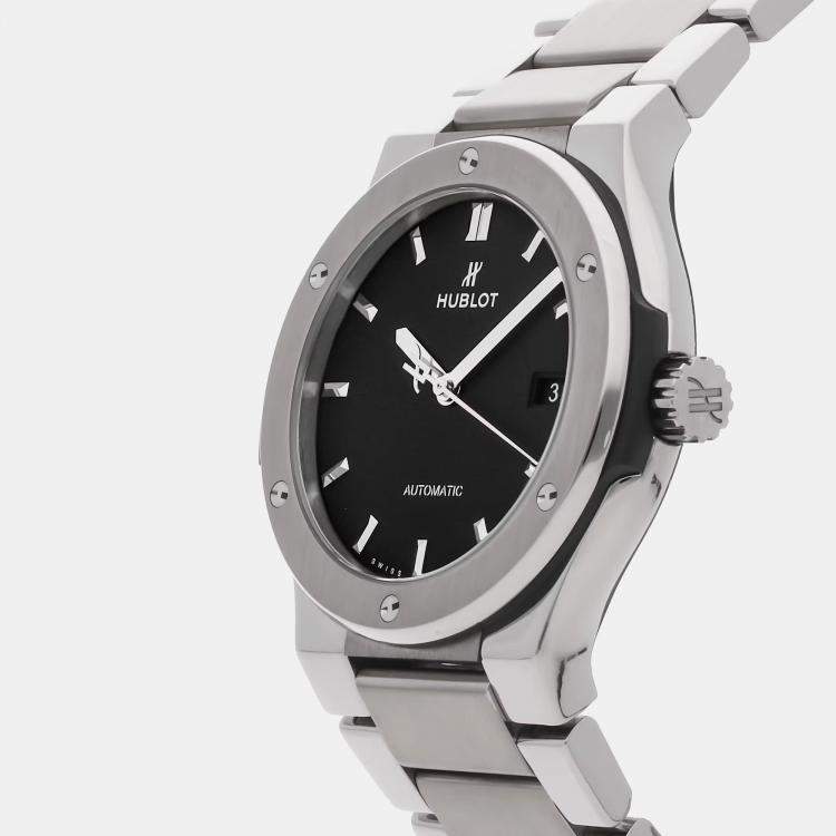 Pre Owned Pre-Owned Hublot Classic Fusion 548.NX.1170.NX Black Automatic Titanium Men's Wristwatch 42 mm