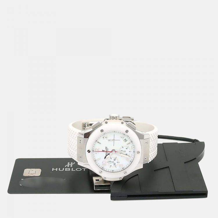 Pre Owned Hublot Big Bang 342.SE.230.RW Automatic White Stainless Steel Men's Wristwatch 41mm