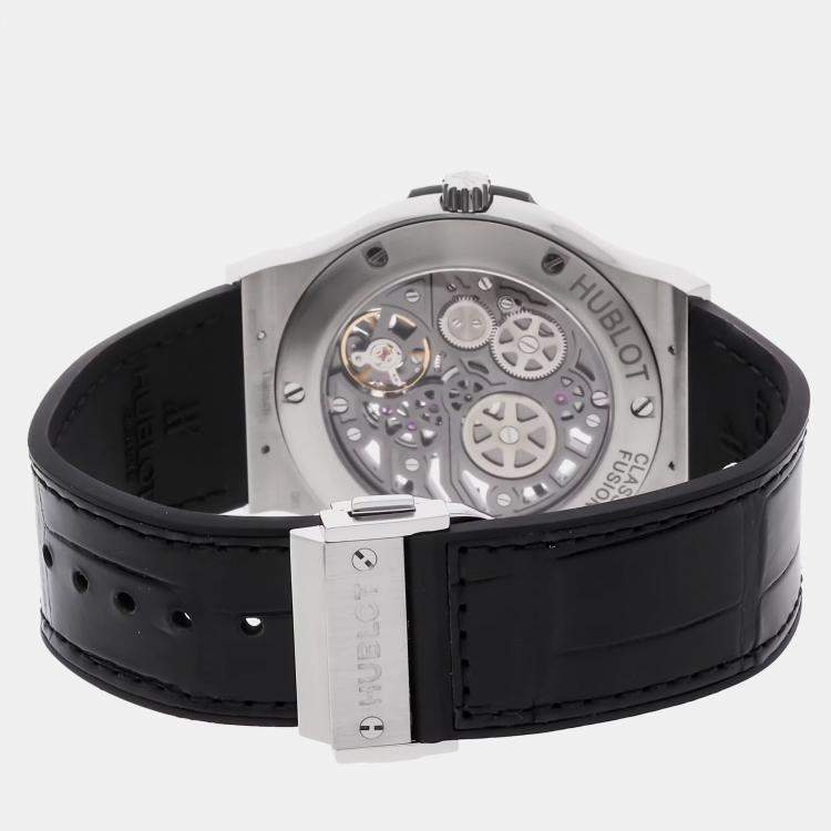 Pre Owned Pre-Owned Hublot Classic Fusion Classico Ultra Thin 515.NX.0170.LR Blue Automatic Titanium Men's Wristwatch 45 MM