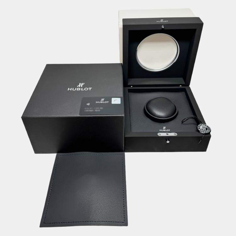 مملوكة مسبقًا Hublot Big Bang Meca-10 Black Magic 414.CI.1123.RX Manual Winding Black Dial Ceramic Wristwatch 45mm