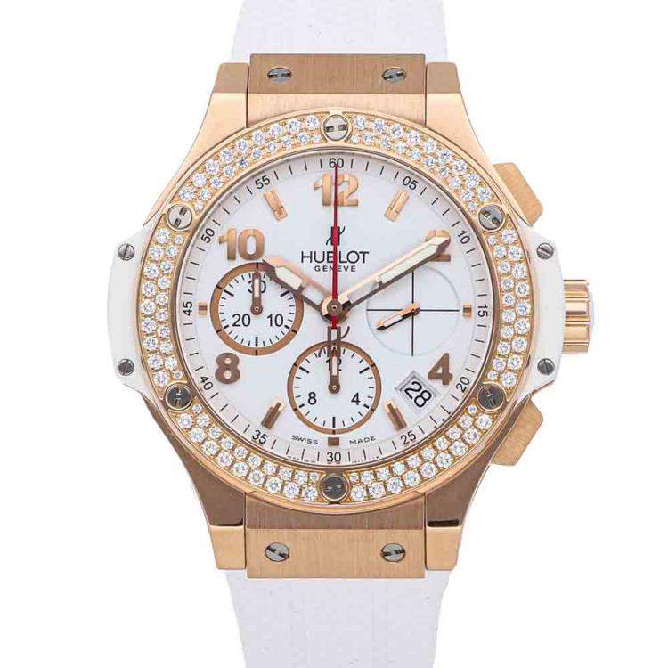 Hublot White Diamonds 18k Rose Gold Big Bang Chronograph Porto Cervo 341 Pe 230 Rw 114 Men S Wristwatch 41 Mm Hublot Tlc