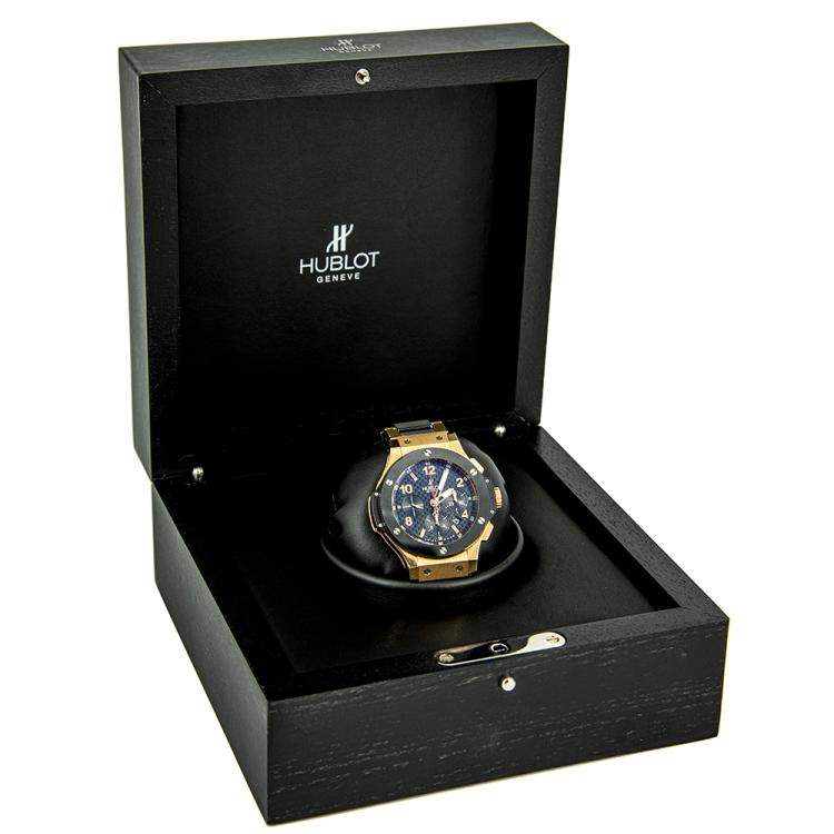 Pre Owned Hublot Black 18K Yellow Gold Big Bang 301.PB.131.RX Men's Wristwatch 42 MM