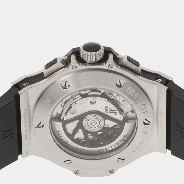 Pre Owned Hublot Black Diamonds Stainless Steel Big Bang Evolution 301.SX.1170.RX.1704 Men's Wristwatch 44 mm