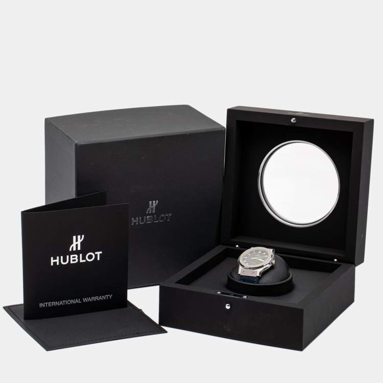 Pre Owned Hublot Blue Titanium Rubber Classic Fusion 541.NX.7170.LR Automatic Men's Wristwatch 42 mm