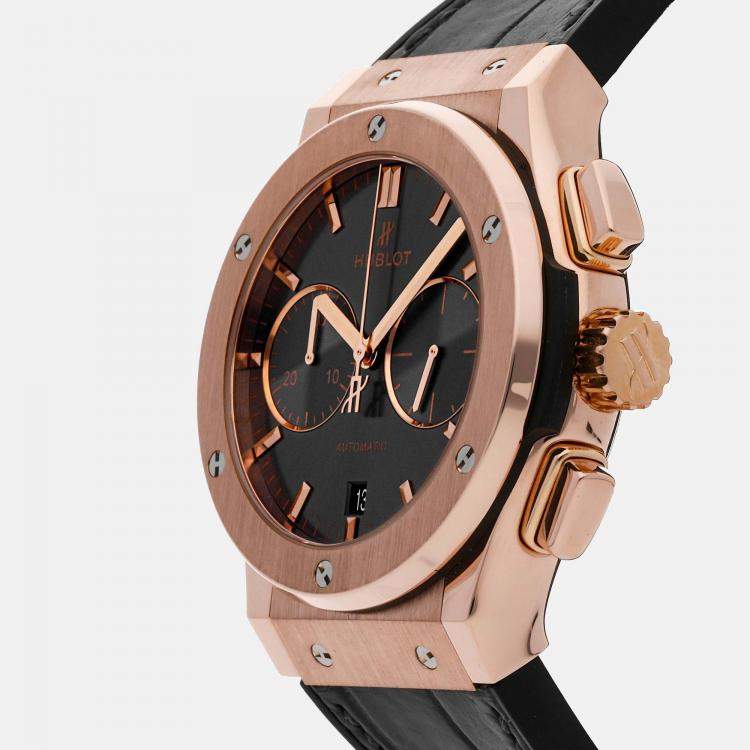 Pre Owned Hublot Classic Fusion 521.OX.7081.LR Automatic Grey 18k Rose Gold Men’s Wristwatch 45mm