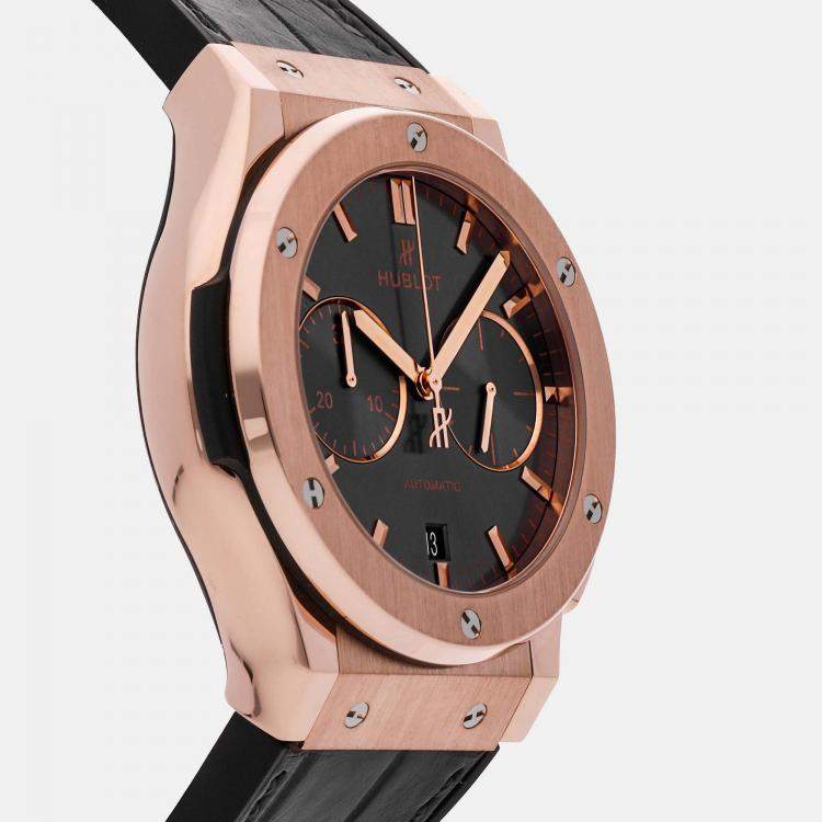 Pre Owned Hublot Classic Fusion 521.OX.7081.LR Automatic Grey 18k Rose Gold Men’s Wristwatch 45mm