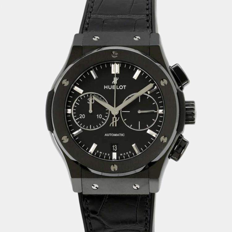 Pre Owned Hublot Black Ceramic Classic Fusion Automatic Men's Wristwatch 45 mm