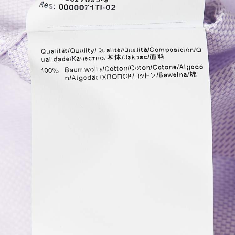 Pre Owned Hugo Boss Light Purple Patterned Cotton Sharp Fit Shirt XL