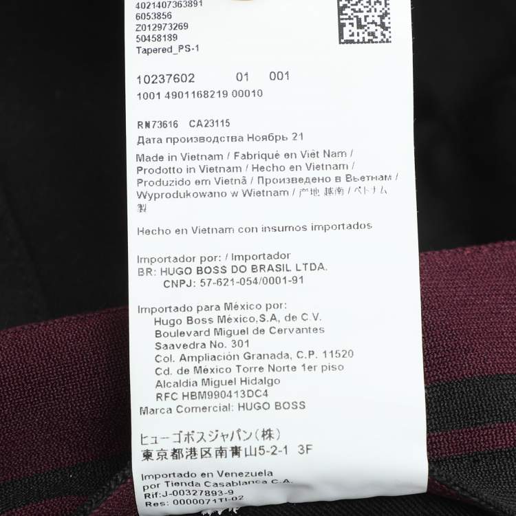 Pre Owned Boss by Hugo Boss x Porsche Black Spandex Tapered Fit Pants XL