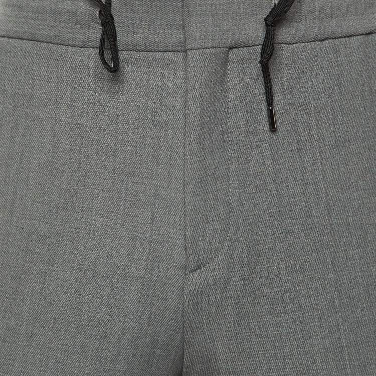 Pre Owned Hugo Boss Grey Wool Blend Extra Slim Fit Trousers M 