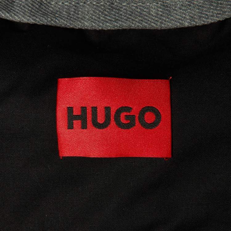 Pre Owned Hugo Boss Grey Wool Blend Extra Slim Fit Trousers M 