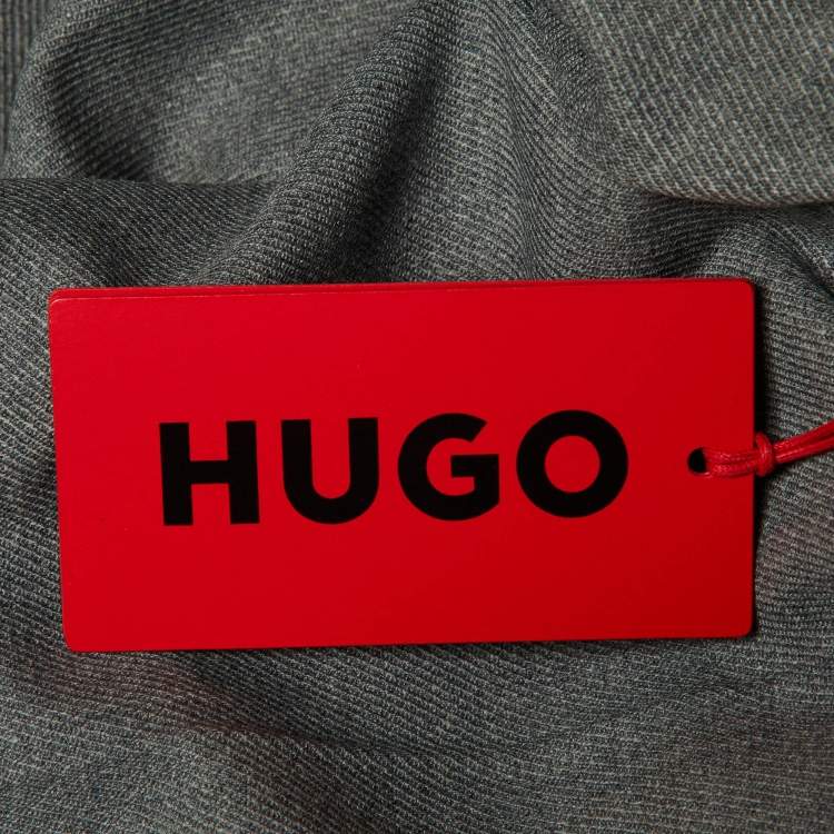 Pre Owned Hugo Boss Grey Wool Blend Extra Slim Fit Trousers M 