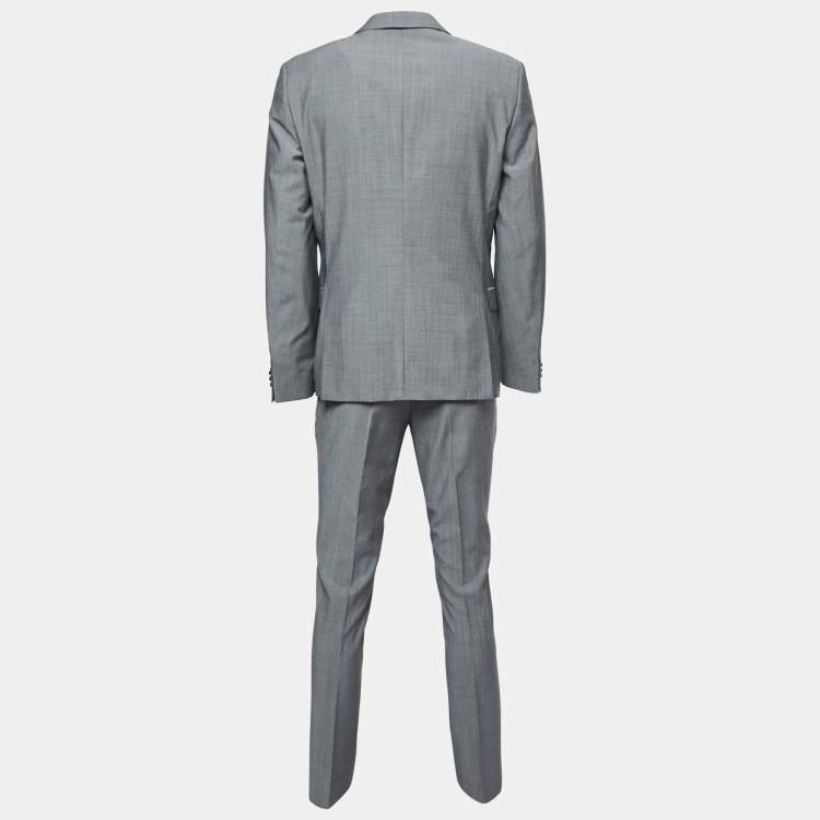 Pre Owned Hugo Boss Grey Wool Single-Breasted Suit L