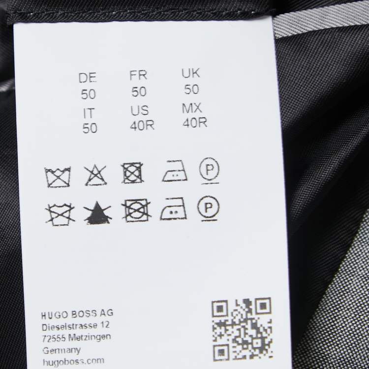 Pre Owned Hugo Boss Grey Wool Single-Breasted Suit L
