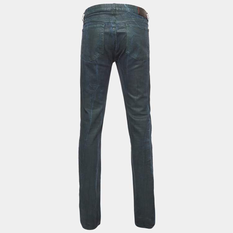 Pre Owned Hugo Boss Navy Blue Washed Denim Jeans L Waist 36"