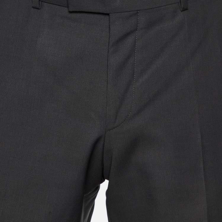 Pre Owned Hugo Boss Dark Grey Virgin Wool Pants M