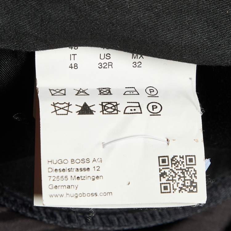 Pre Owned Hugo Boss Navy Blue Virgin Wool Trousers M