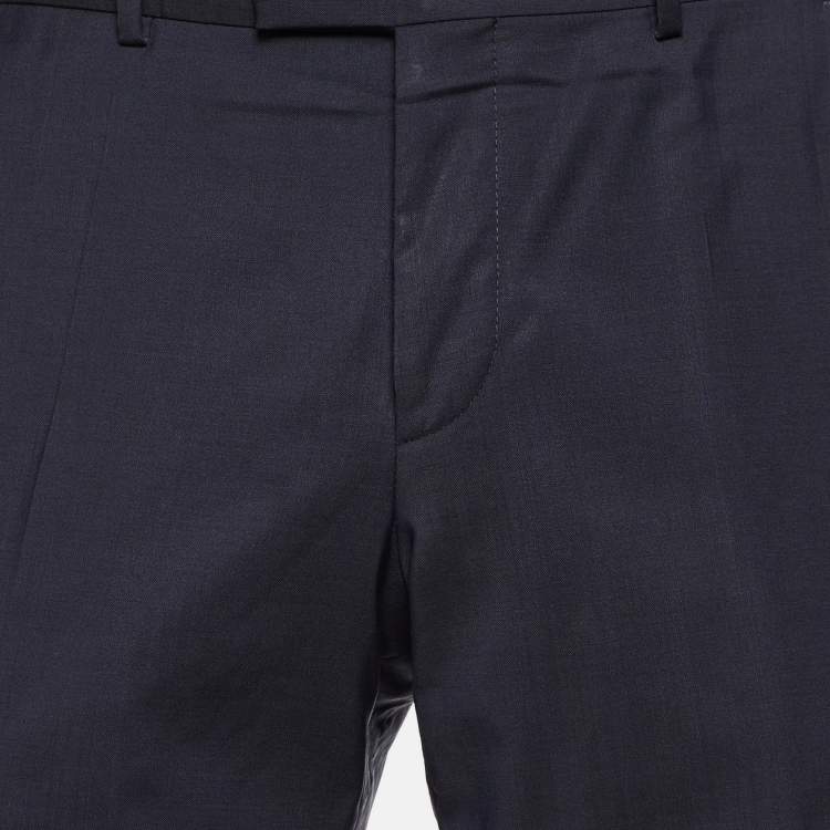 Pre Owned Hugo Boss Navy Blue Virgin Wool Trousers M