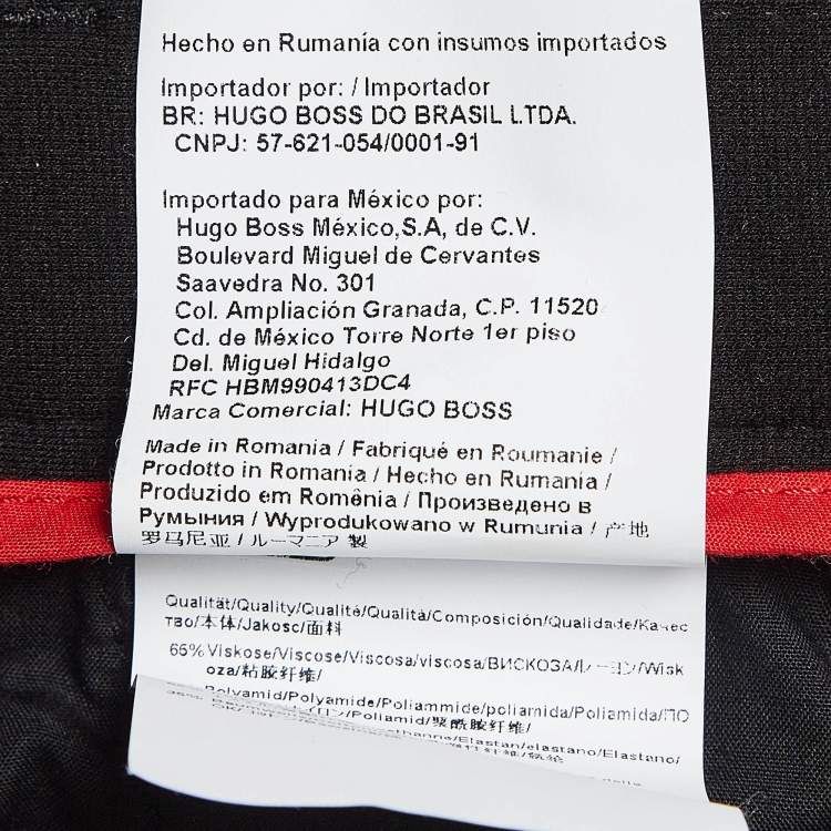 Pre Owned Hugo Boss Black Stretch Crepe Formal Trousers L