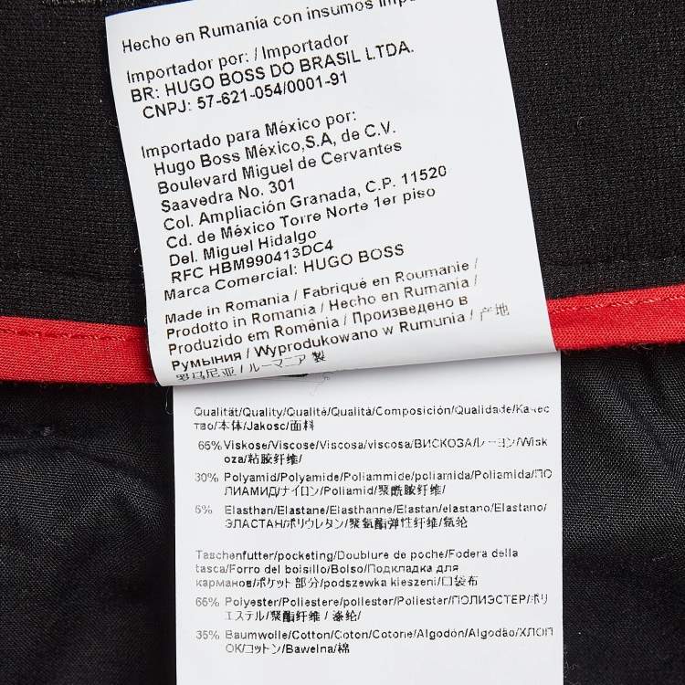 Pre Owned Hugo Boss Black Stretch Crepe Formal Trousers L