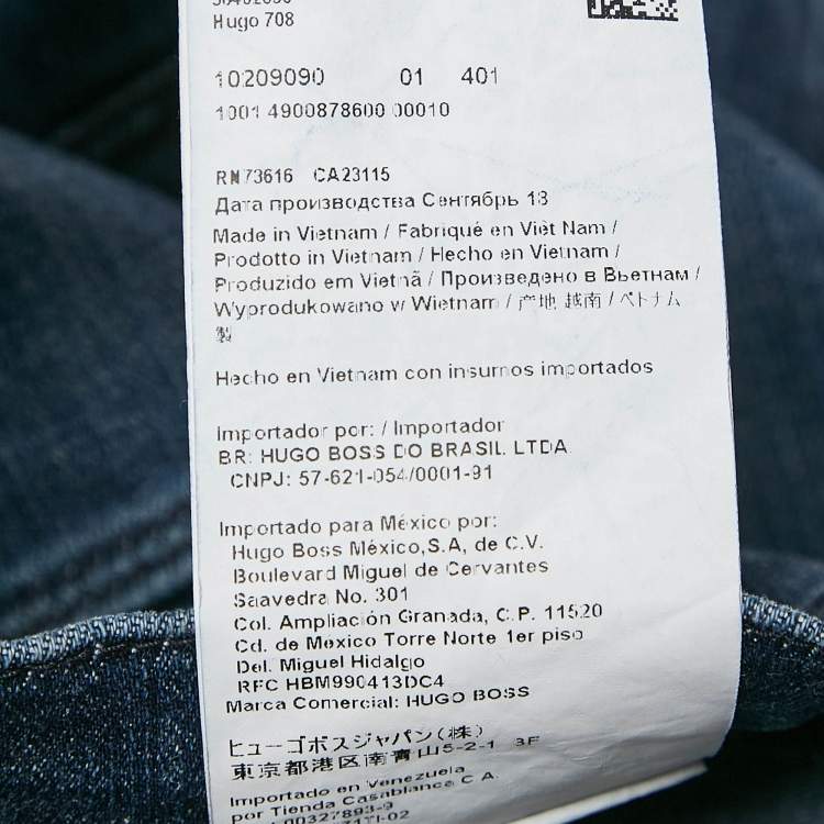 Pre Owned Hugo by Hugo Boss Blue Denim Hugo 708 Slim Fit Jeans XL/Waist 38"