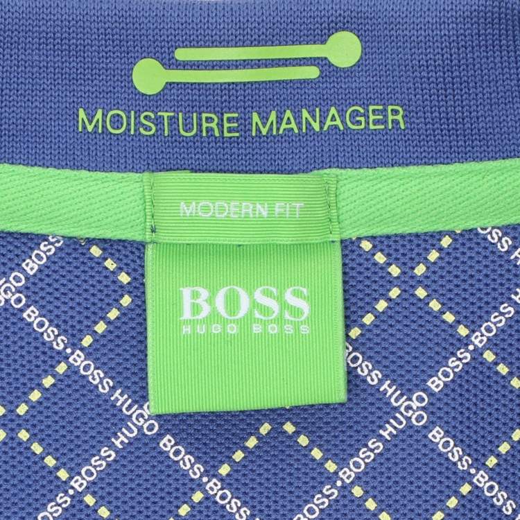 Pre Owned Hugo Boss Blue Cotton Knit Modern Fit Polo T-Shirt L